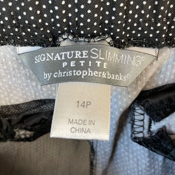 Christopher & Banks Signature Slimming Black and White Polka Dot Shorts Size 14P - Picture 5 of 5